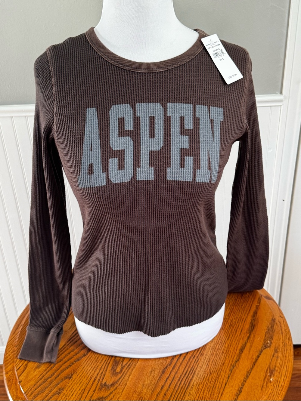 Aspen Logo Thermal Sweater - Brown